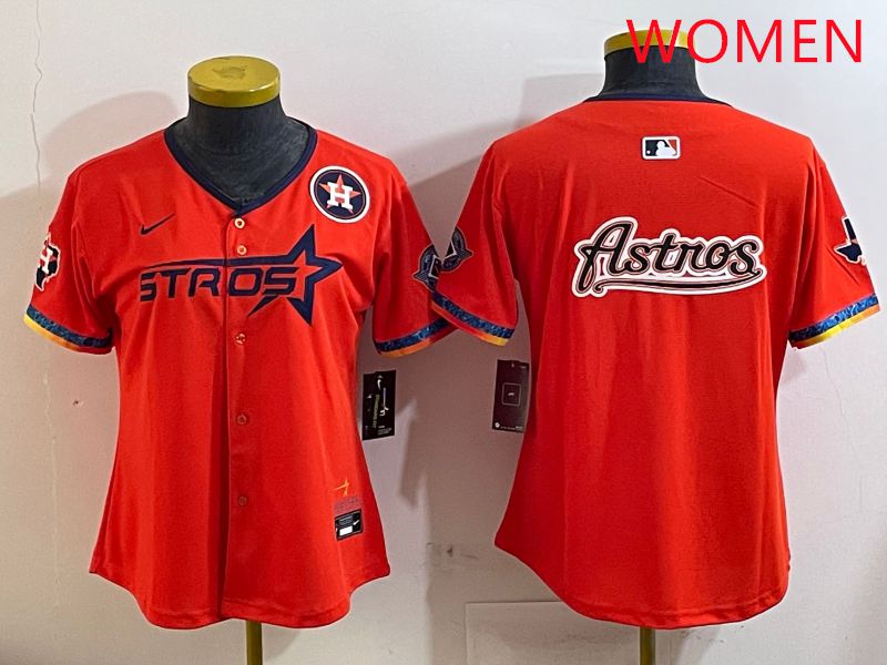 Women Houston Astros Blank Orange Fourth generation Joint Name 2025 Nike MLB Jersey style 11
